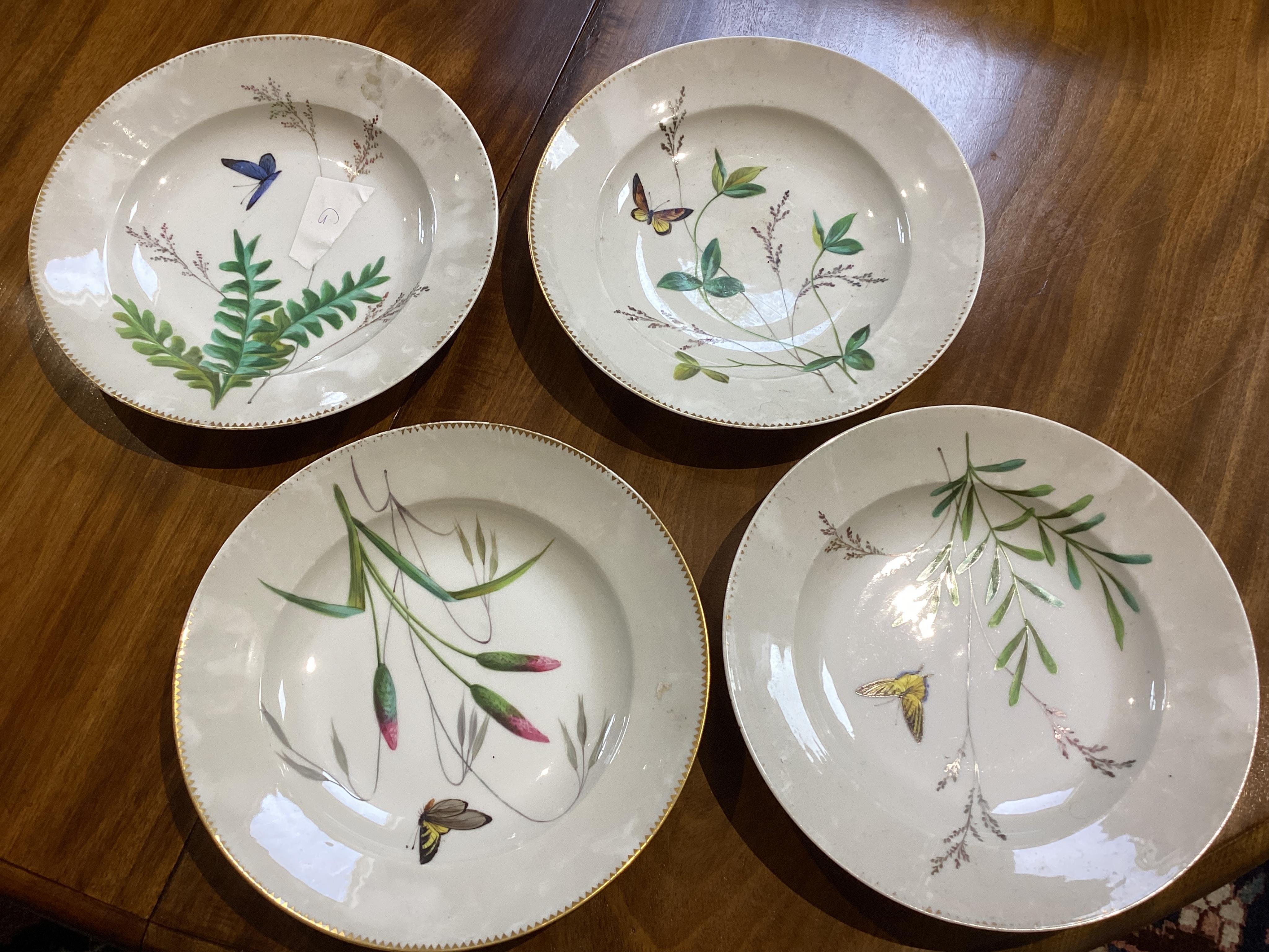 A Paris porcelain part dinner service, late 19th century